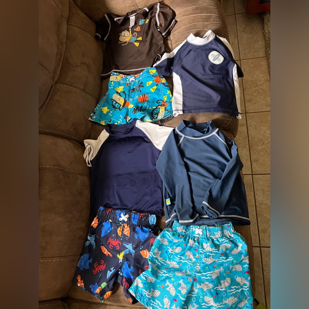 Boys 7 piece swimsuit bundle size 18 months